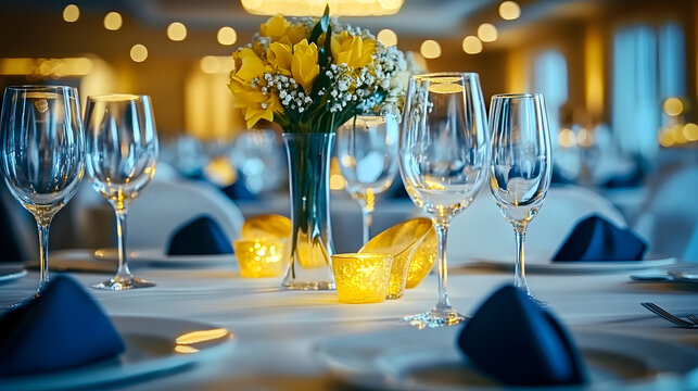Elegant Table Setting for Fundraising Gala Event