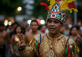 Obraz premium Carnaval person on brazilian having a party