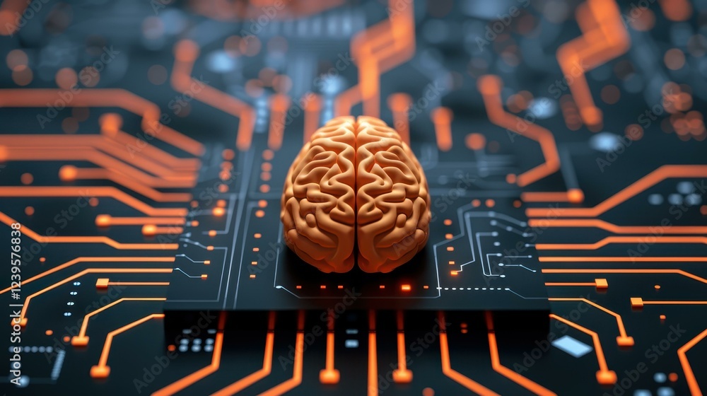 Poster explore the intricate link between the human brain and technology, reflecting the evolution of artif