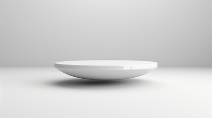A sleek white pedestal podium perfect for showcasing products, set against a soft, light background for a clean look.