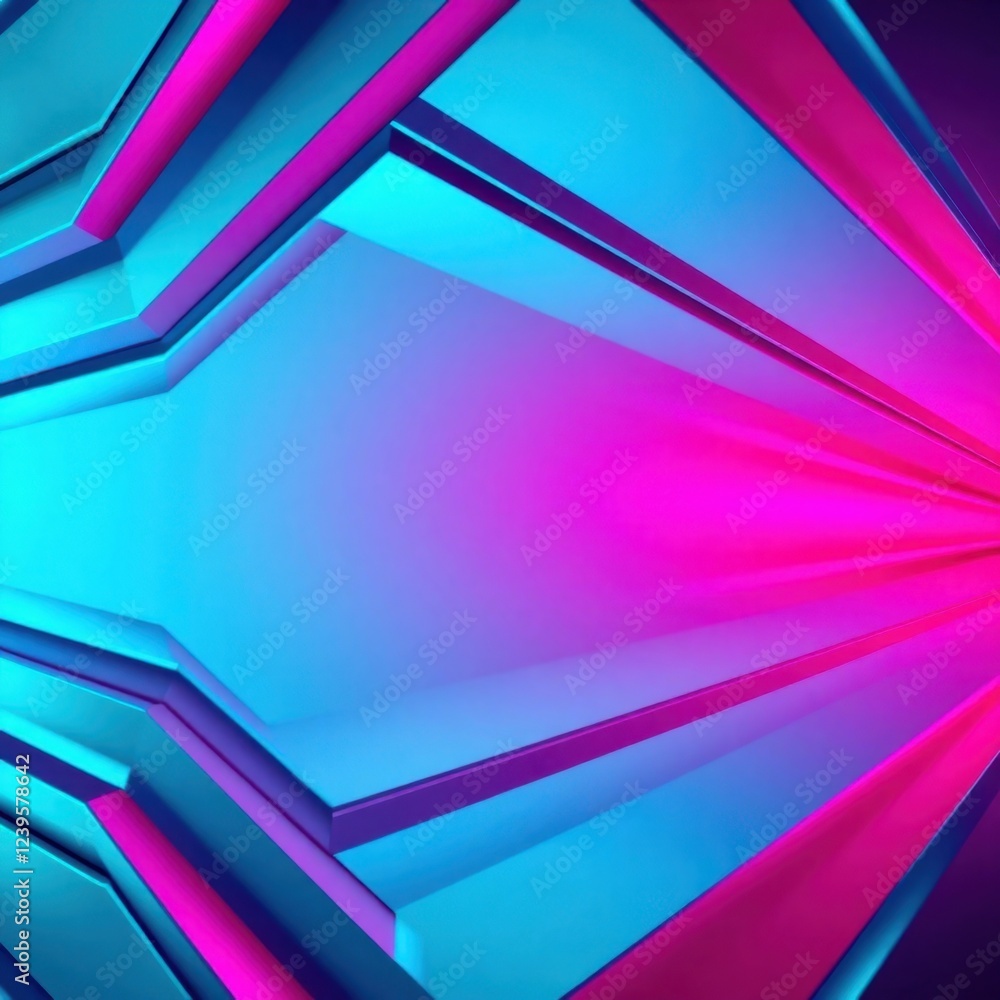 Poster vivid geometric patterns create a mesmerizing interplay of light and color in a dynamic digital spac