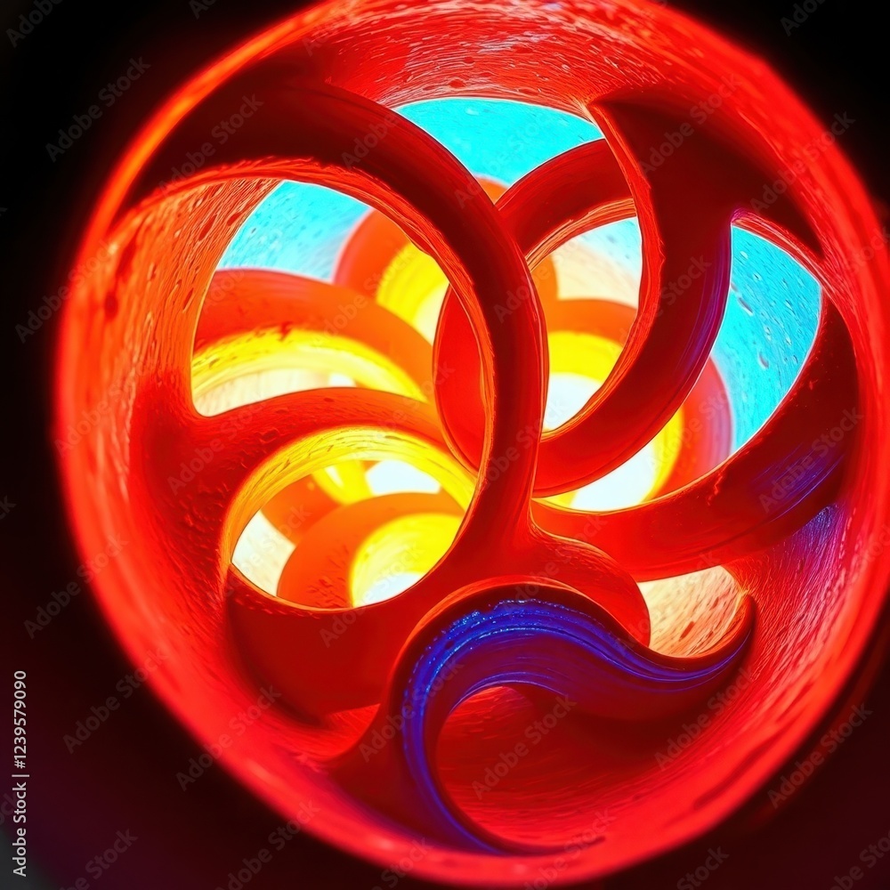 Poster colorful spiral design illuminated from within creates a vibrant, captivating visual display of ligh