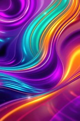 Vibrant swirls of color dance in a mesmerizing blend of purple, blue, and gold under ambient light