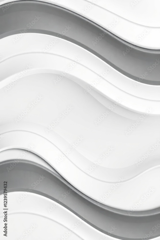 Poster smooth white waves create a modern and elegant texture in an artistic design composition