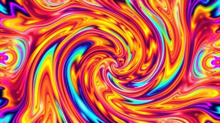 Obraz premium Vibrant swirls of color creating a mesmerizing psychedelic pattern in an abstract art piece