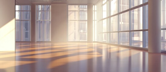 Obraz premium Sunlit Modern Room with City View