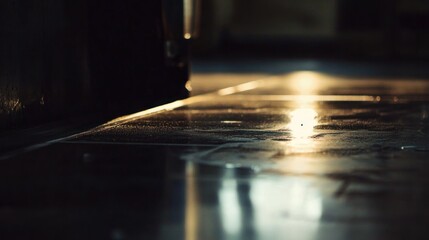 Obraz premium Golden Hour Reflection on Polished Floor