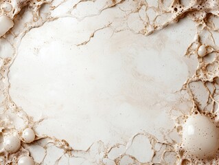 Abstract beige background with foam texture and copy space