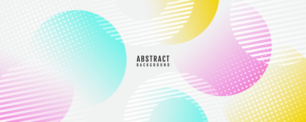 Colorful abstract background overlap layer on bright space with circles effect decoration. Modern graphic design element multicolor style concept for web banner, art, flyer, card, or brochure cover