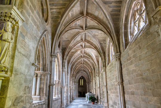 Gothic Halls of the Evora Cloister next to the Evora Cathedral