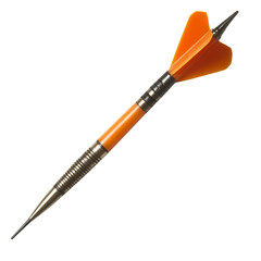 Isolated Dart Arrow Hitting Bullseye on Dartboard Representing Success and Achievement in Competitive Sports