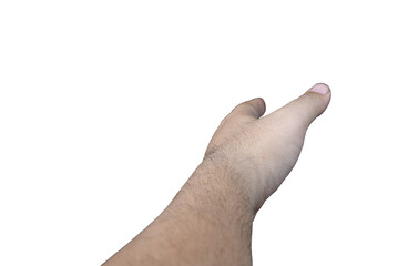 Open hand reaching out towards the dark void with a simple touch