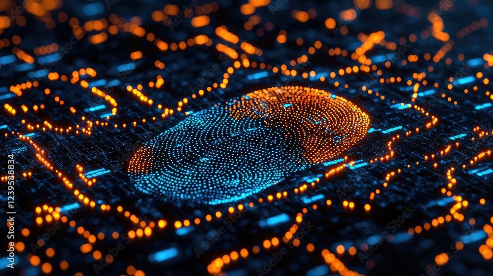Poster digital fingerprint on illuminated circuit board