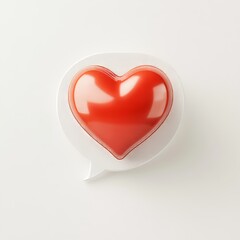The idea of a 3D social media interface, highlighting social interactions on application platforms, enclosed in a photo frame adorned with heart and love emoji icons, illustrated through 3D rendering