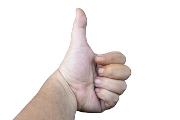 A human hand displays a thumbs up gesture with a dark background giving a feeling of approval