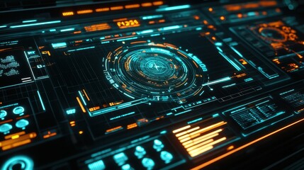 Obraz premium A business growth strategy session setup with key performance dashboards, digital analytics, and a collaboration roadmap, neatly arranged, overhead shot.