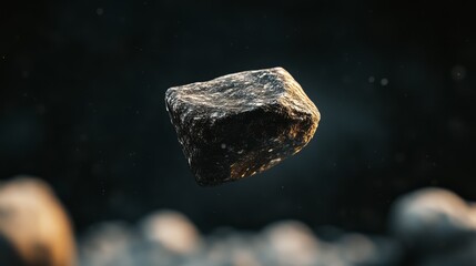 Fototapeta premium abstract concept of weightlessness with stone in space.