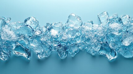 Blue background ice cubes, cool refreshment, studio shot