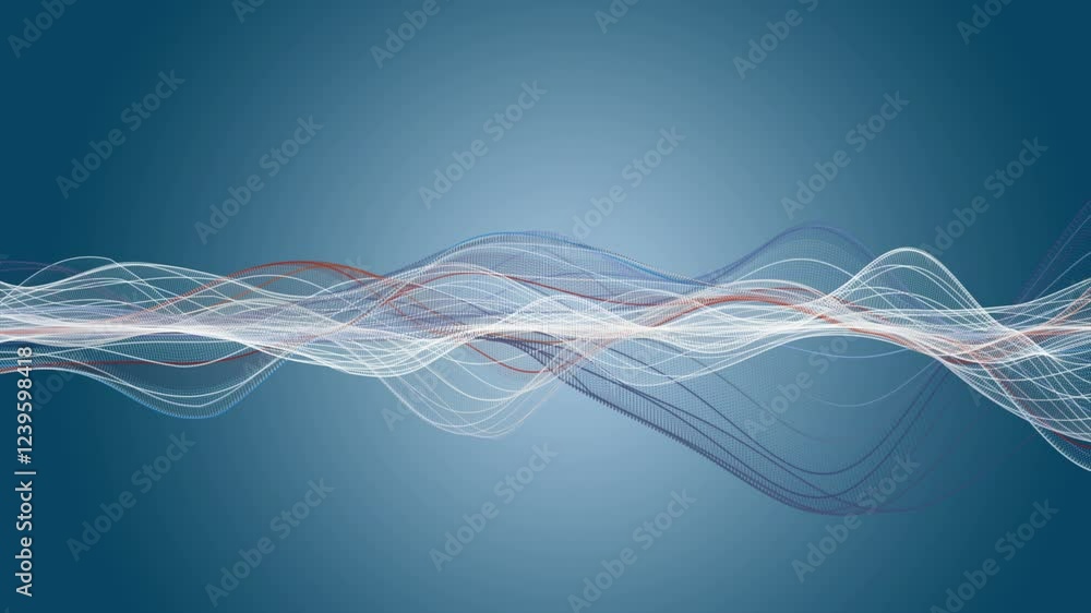 Aufkleber fantastic video animation with particle wave object in slow motion and space for text, 4096x2304 loo