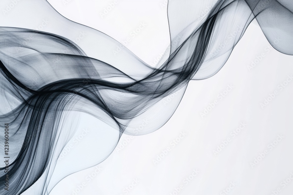 Fototapete fluid black and white abstract waves create a sense of movement and tranquility in artistic design. 