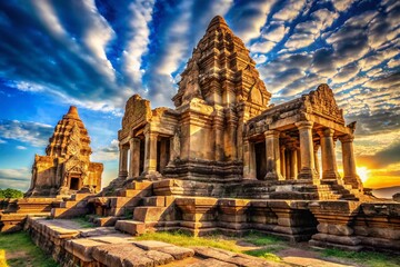 Fototapeta premium Ancient Temple Ruins Against Majestic Sky