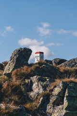 Border stone on Czerwone Wierchy, Tatra Mountains