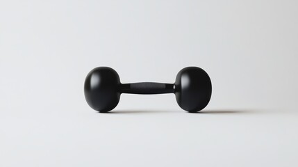 Contemporary matte black fitness dumbbell