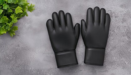 sustainable sports gear design style. Vegan leather gym gloves with sleek stitching and modern design, perfect for eco-conscious athletes