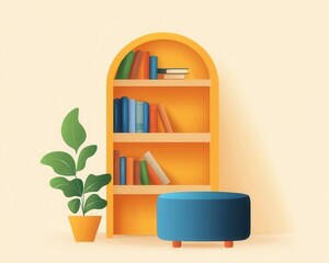 Fototapeta premium smart library library apps innovation. A digital shelf feature in apps that lets users save book lists, share recommendations, or create themed collections, smart library