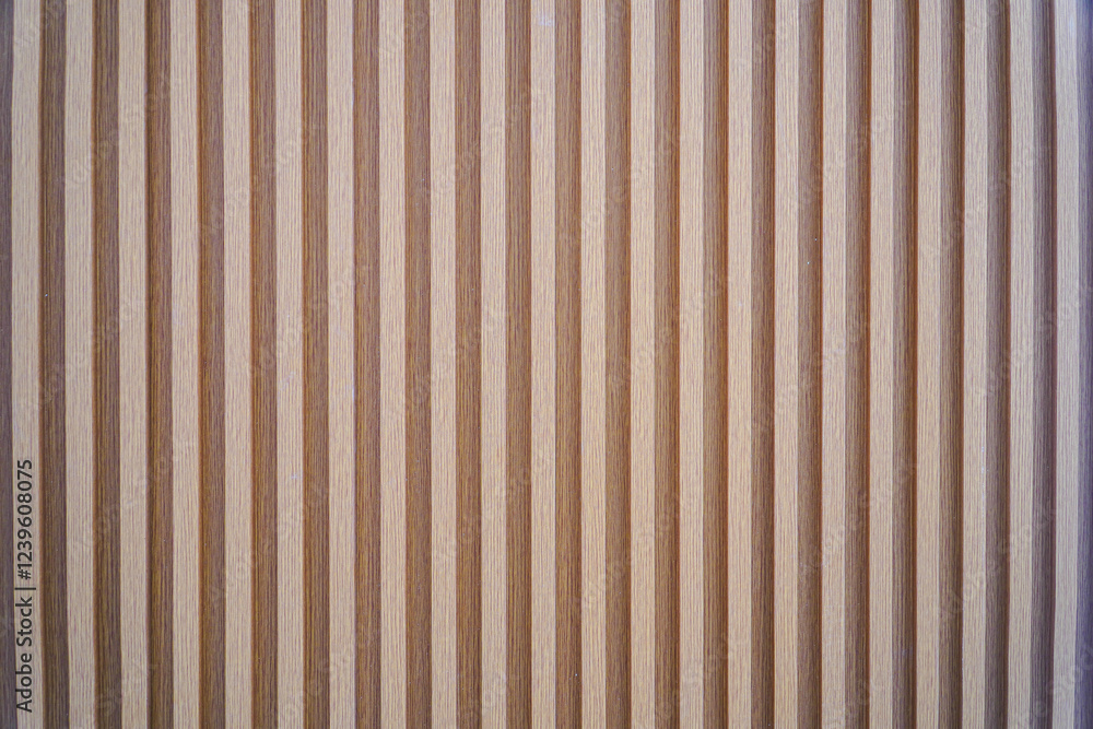 Poster close-up image of a wooden panel with vertical stripes. the texture is smooth and even, ideal as a b
