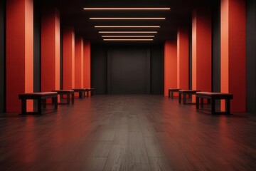 digital fitness virtual progress. A futuristic gym with interactive mirrors displaying real-time progress comparisons between current and past virtual workouts, fitness innovation