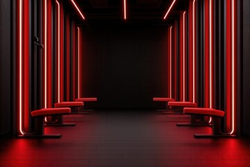 digital fitness virtual progress. A futuristic gym with interactive mirrors displaying real-time progress comparisons between current and past virtual workouts, fitness innovation