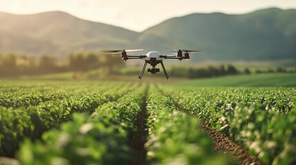 Fototapeta premium Drone Monitoring Crop Health with Sensors and Cameras for Precision Agriculture