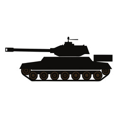 Powerful Tank Silhouette: Military Might, War, History, Weaponry, Combat, Army, Defense, Strategic, 