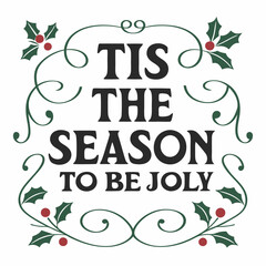 Vintage Christmas Joy: Festive Season Greetings Illustration art snow tree gift xmas jolly santa    