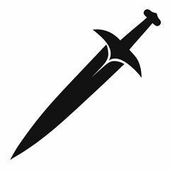 Sharp Black Dagger Silhouette:  A Powerful, Sleek Weapon Design Graphic cut war art edge icon dark  