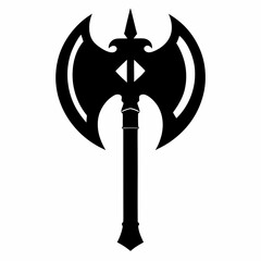 Mighty Viking Battle Axe: Black Silhouette, Fearsome Weapon, Norse Mythology, History, Design       