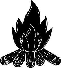 Campfire silhouette vector