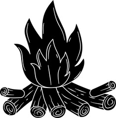 Campfire silhouette vector