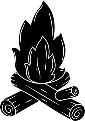 Campfire silhouette vector
