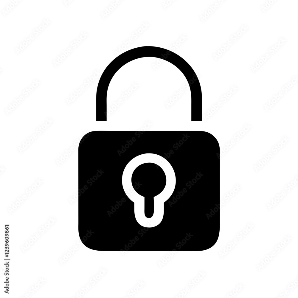Aufkleber secure minimalist padlock icon: simple, clean, modern design for websites and apps ui ux key safe