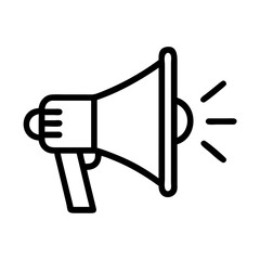 Loudspeaker Announcement Icon: Megaphone Broadcast, Public Address System, Vector Illustration,     