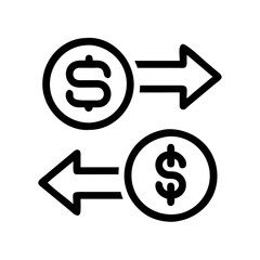Global Money Transfer: Seamless Transaction Icon, Arrows Exchange Funds, Financial Fintech Symbol   