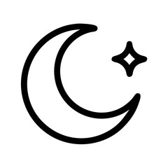 Elegant Crescent Moon Icon: Simple, Clean Lunar Design for Websites and Apps ui ux sky eid star logo
