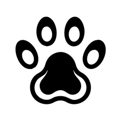 Cute Canine Paw Print Icon: Perfect for pet logos, websites, and adorable designs. Versatile and    