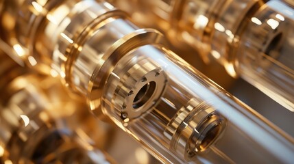 Fototapeta premium A closeup shot of several interconnected coolant pipes made from durable materials showcasing the complex network designed to ensure efficient temperature regulation within the reactor