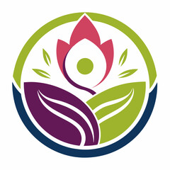 Fototapeta premium Serene Spa Center Logo: Simple, Elegant Design for Wellness Business Branding zen yoga icon calm 