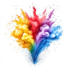 Vibrant Burst of Colored Smoke Rising into the Air in a Dynamic Display of Abstract Art and Energy