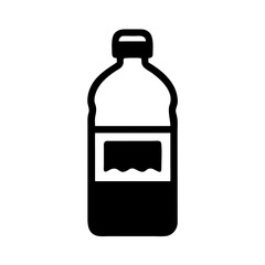 Quenching Thirst: Sleek Water Bottle Silhouette Icon, Perfect for Hydration-Themed Designs &        