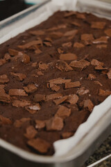 Close-Up of Homemade Chocolate Brownies